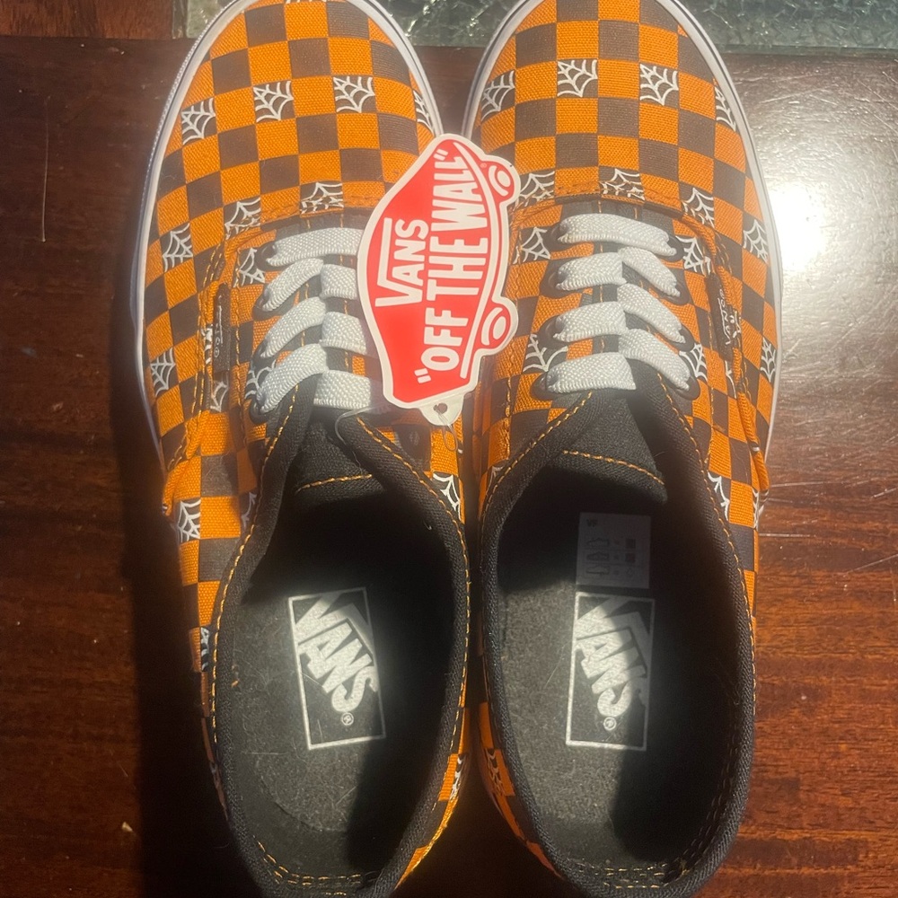 Vans Orange and White Sneakers Classic Style